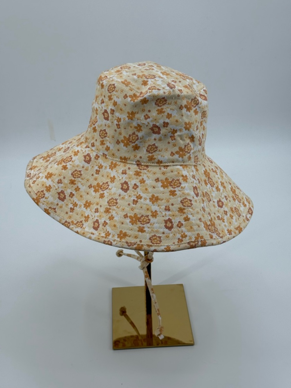 Lack of Color Floral Wide Brim Hat Cream & Orange Daisy Print Sun Hat Boh - Picture 7 of 13